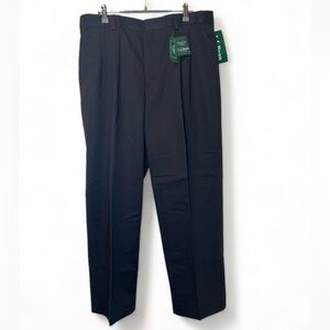 L.L. LL Bean Men's Navy Wrinkle Free Dress‎ Chino Pleasted Front Waist Sz 35 NWT